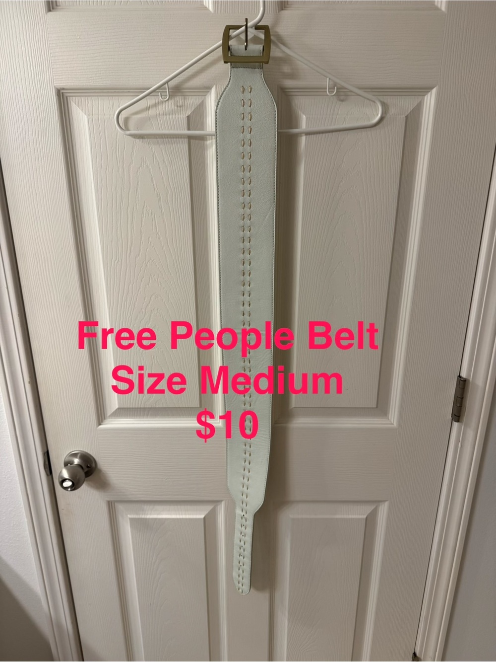 Free People wide white Belt medium